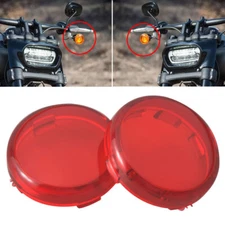 Motorbike Red Turn Signal Light Lens Lamp Covers For Harley Sportster Softail