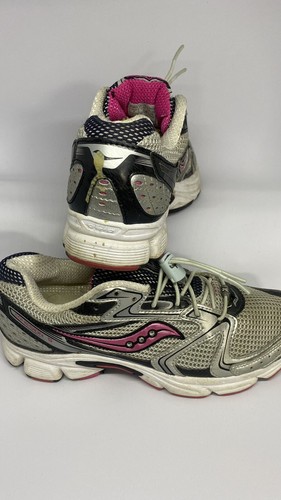 Saucony Womens Gray Pink Cohesion 5 String Up Running Shoes Size US 7 W Sneakers - Picture 3 of 8
