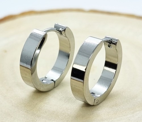 Pendientes de Aro Modelo Pirata Hombre Acero Inoxidable Círculos Suelto Plata - Imagen 2 de 14