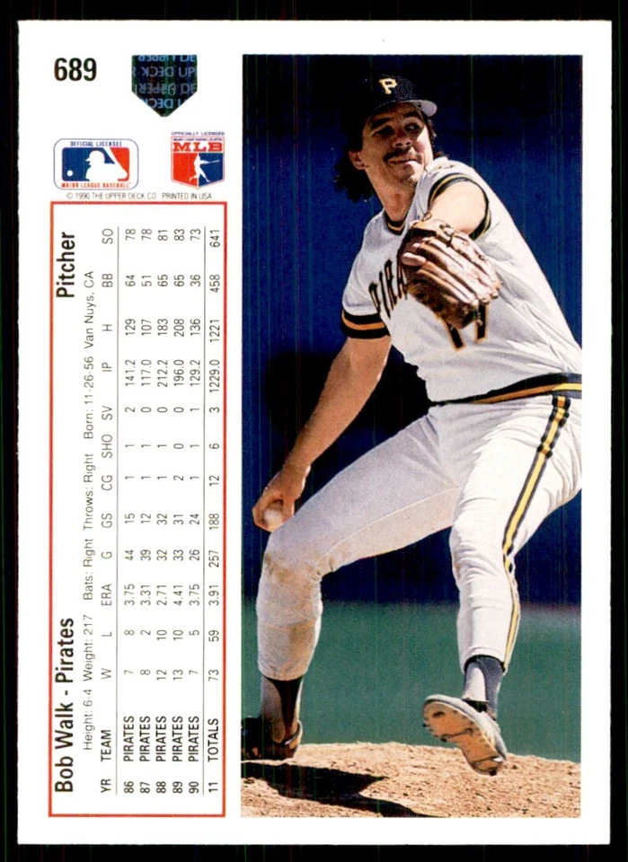 1991 Upper Deck Bob Walk Baseball Cards #689 - Image 2 of 2