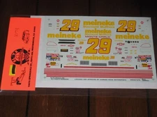 Slixx NASCAR 1078 29 Meineke Mufflers Steve Grissom Chevy Waterslide Decals 1/24