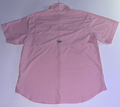 Lot of 2 Columbia PFG Long Sleeve Cotton Aqua Pink Vented Fishing Shirts XL  EUC