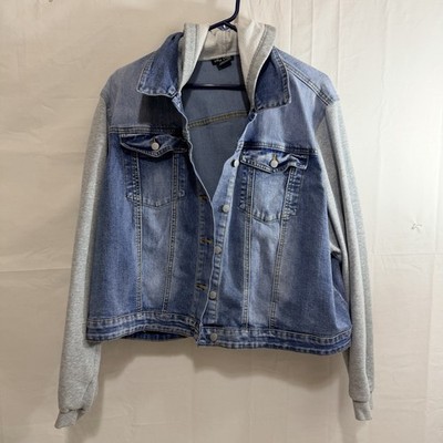 City Chic Womens Hoodie Sleeve Denim Jean Jacket XXL/24 | eBay