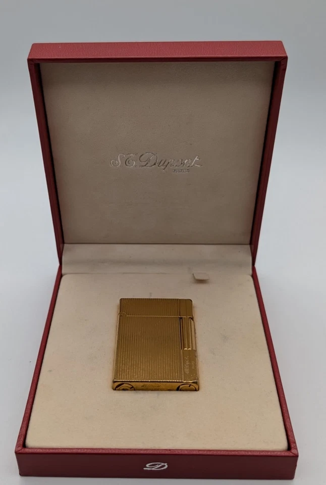 S.T.Dupont Ligne 1 Vintage Accendino – Goldfinish– Fullset da Collezione # Foto 2 de 4