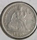 1887 Seated Liberty Dime 10c, Very Fine Condition, Pulled From Storage 🔥