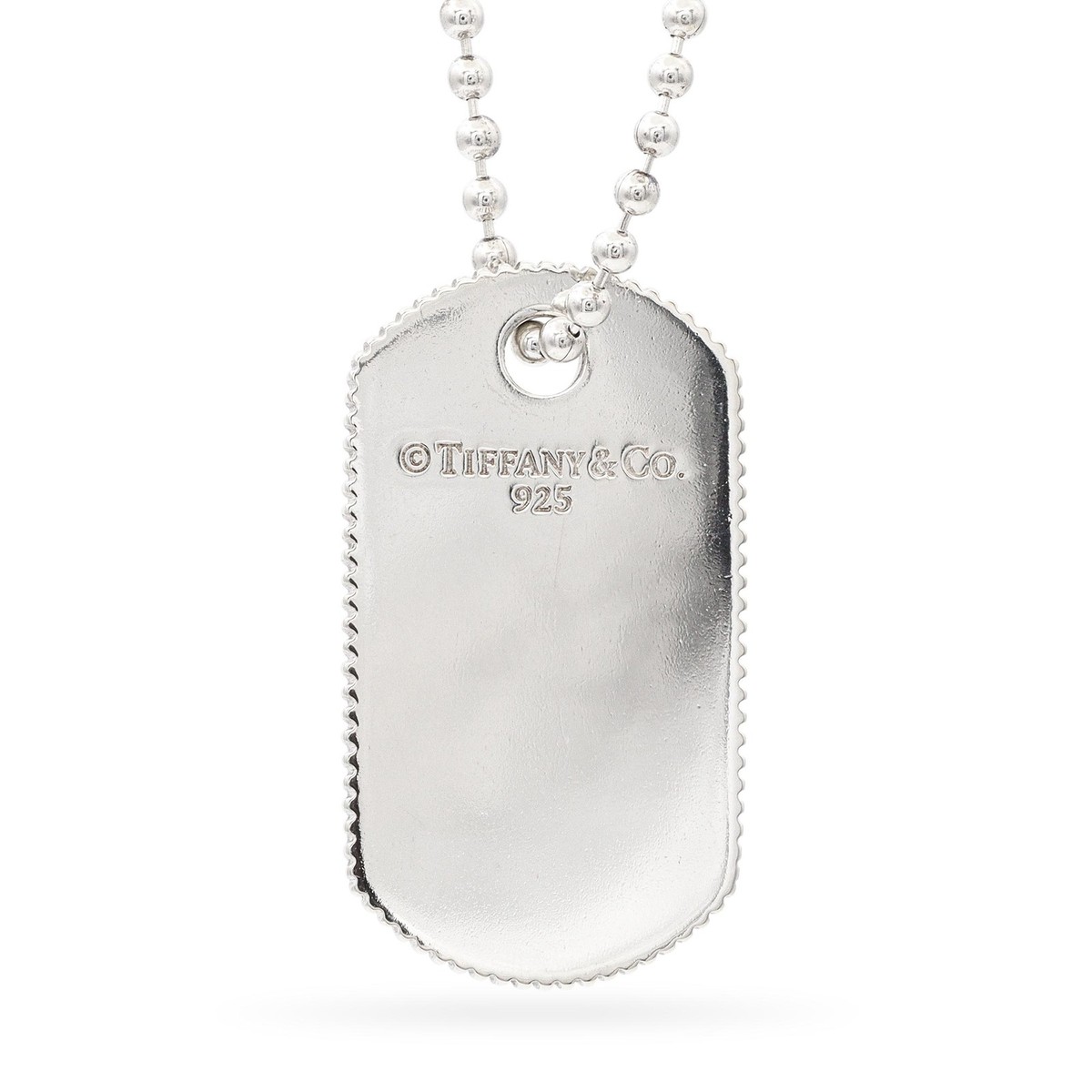 Tiffany & Co. Sterling Silver Coin Edge Dog Tag Pendant