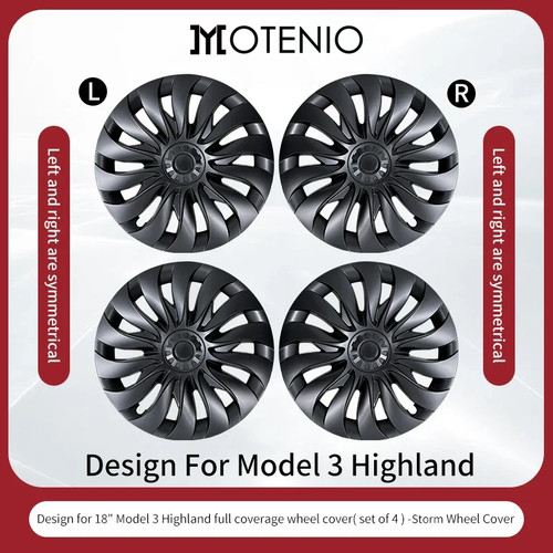 4 pezzi design copricerchio per Tesla Model 3 Highland 2023-2025 18 pollici destra e sinistra - Foto 9 di 16