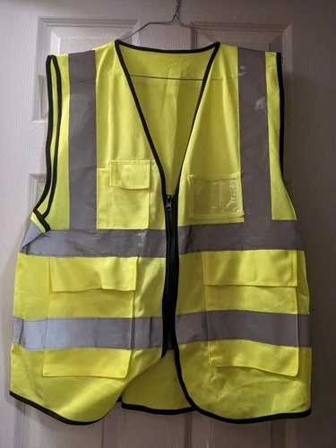 Hi Visibility Reflective Yellow Safety Vest with ID POCKET (Small to 2XL) - product listing photo