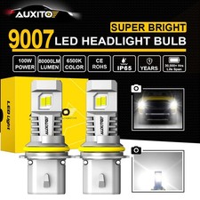 9007 Hb5 High Low Beam 100w Led Headlight Bulbs 6500k 80000lm Super Bright 2pcs