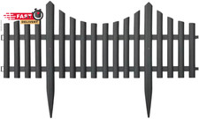 Lawn Border Edge Fence Pack of 10 Plastic Wooden Effect Edging Picket Garden | D