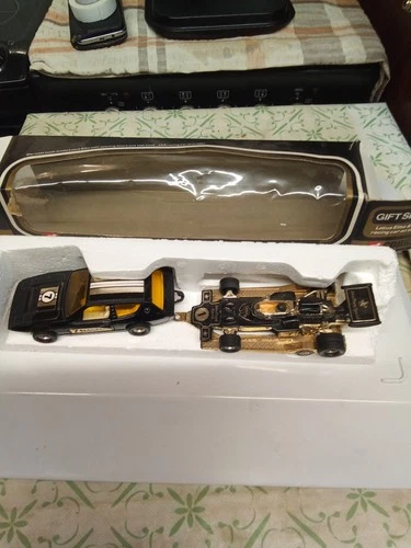 Corgi Gift Set 32 Lotus Elite and JPS race car on trailer boxed vgc  vintage toy