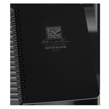 Rite in the Rain Weatherproof Side Spiral Notebook, 4.625" x 7", Black Cover,...