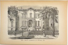 1884 Gen Logan Residence Chicago Engraving