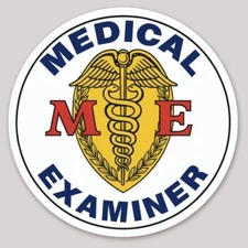 4 Inch Non Reflective Medical Examiner ME Badge Vinyl Sticker