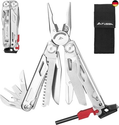 FLISSA Multifunktionszange 19-in-1, Multitool mit Glasbrecher und Feuerstarter,