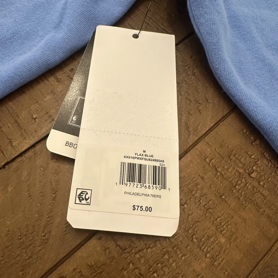 '47 Brand Philadelphia 76ers Flax Blue Hoodie Size Women's Medium NWT  - Image 4 of 4