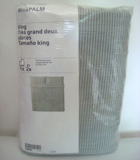 IKEA BERGPALM Green KING Duvet Cover & Pillowcases Ticking Striped Bed Set - NEW