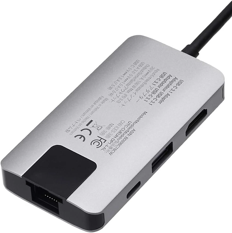 Amazon Basics 4-In-1 USB C Adapter with USB-C to HDMI, Ethernet Port, USB 3.0 an - Image 4 of 4