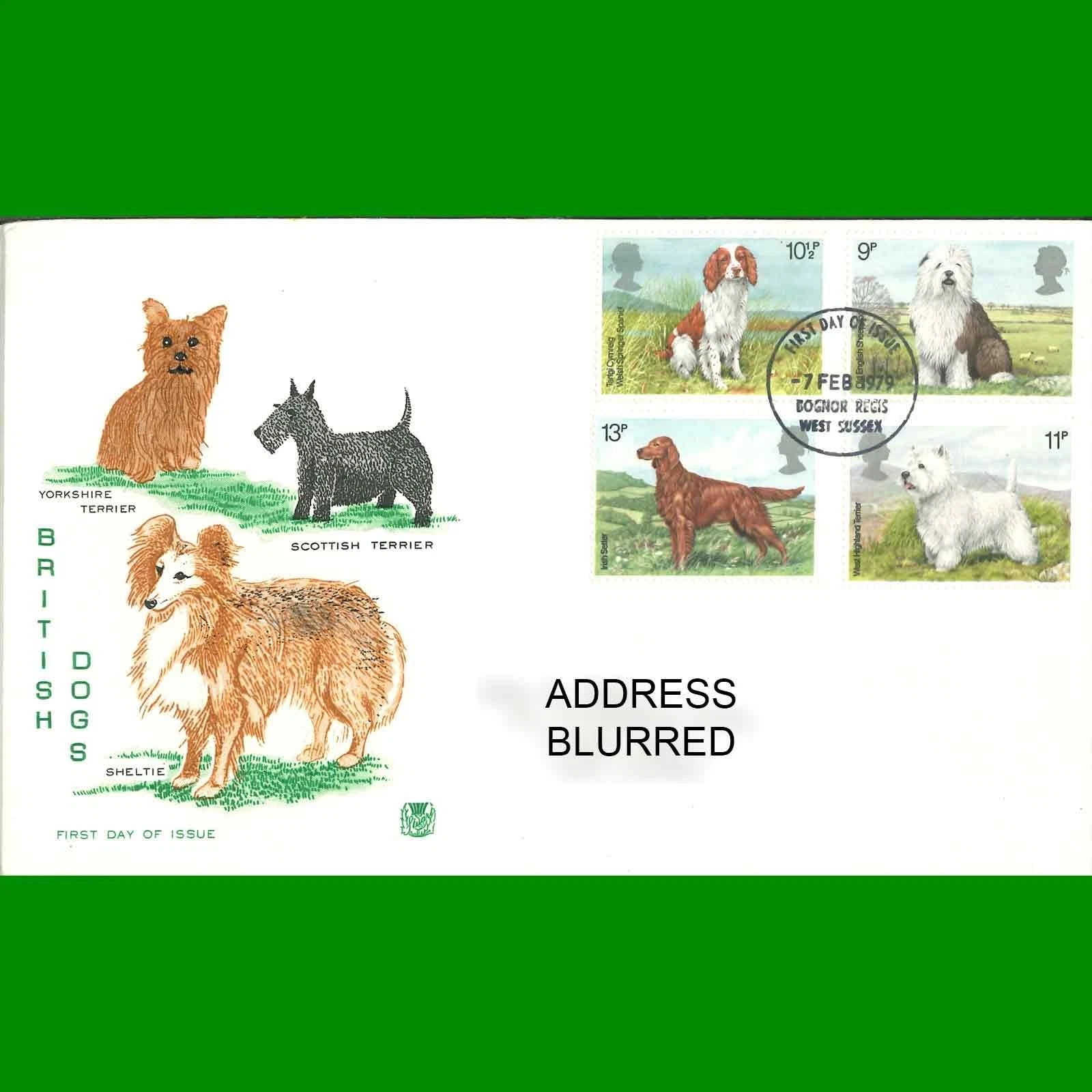 FDC British Dogs Commemorative, First Day Cover Stamps, 7.2.1979 - Picture 1 of 3