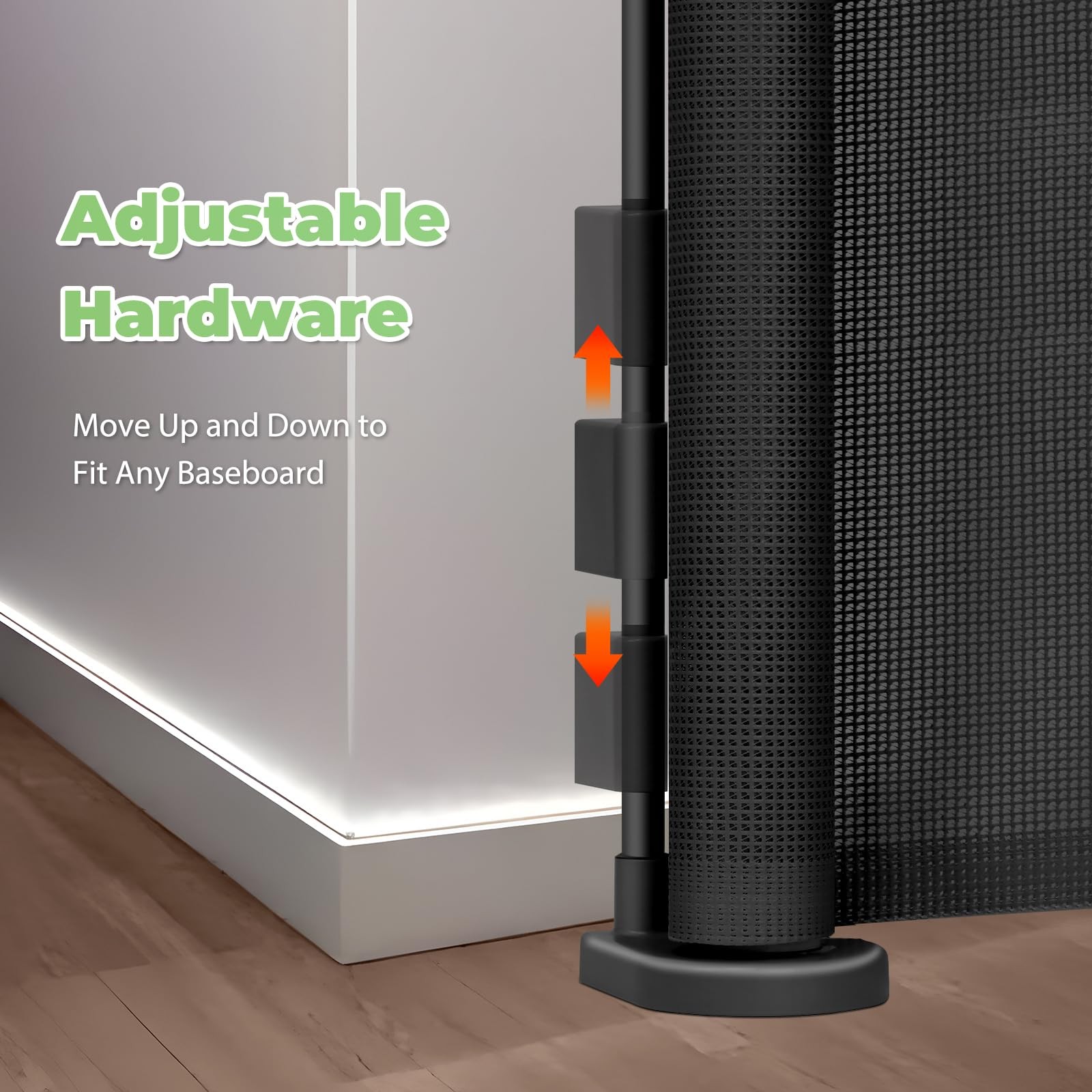 Reinforced 120 Inch Retractable Baby Gates Extra Wide Dog Gate with Support R...