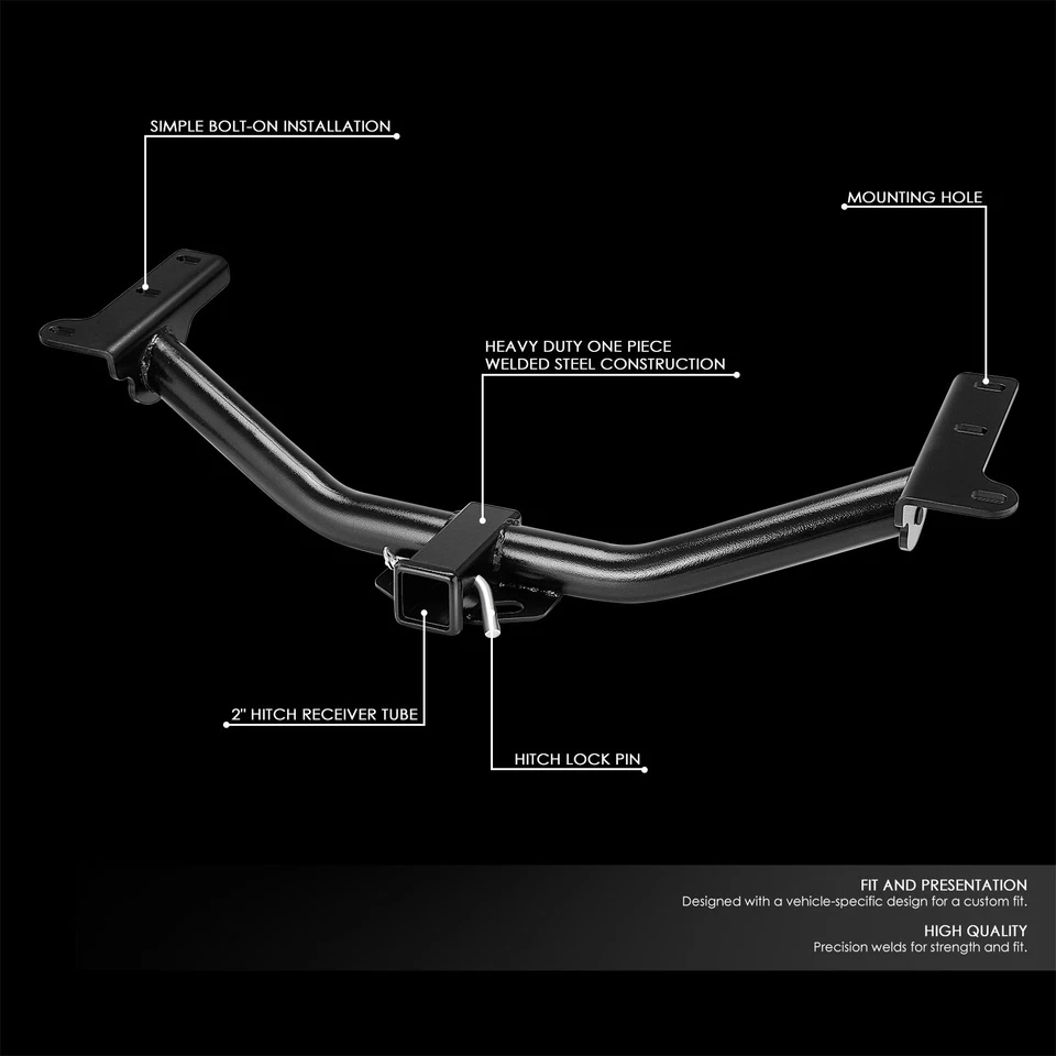 Compatível com 2009-2020 Dodge Journey 2" reboque traseiro redondo exposto receptor de engate de reboque - Imagem 2 de 4