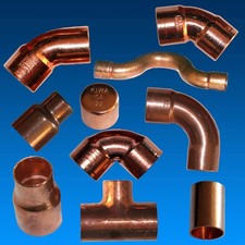 Kupfer L&ouml;t-Fitting 12-54mm L&ouml;tfitting L&ouml;tfittinge L&ouml;tfittings Kupferfitting DVGW