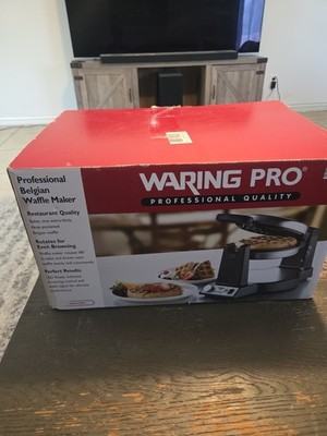 New Waring Pro WWM450 Belgian Waffle Maker Stainless Steel