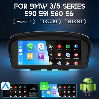 SMOONAVI 8.9" 8-Kern Android Auto Carplay GPS DAB Für BMW E60 E61 E63 E90 E92 E93 CIC DE