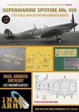 1/32 1ManArmy #DET058 Spitfire Mk.VIII Airbrush Masks For TAMIYA