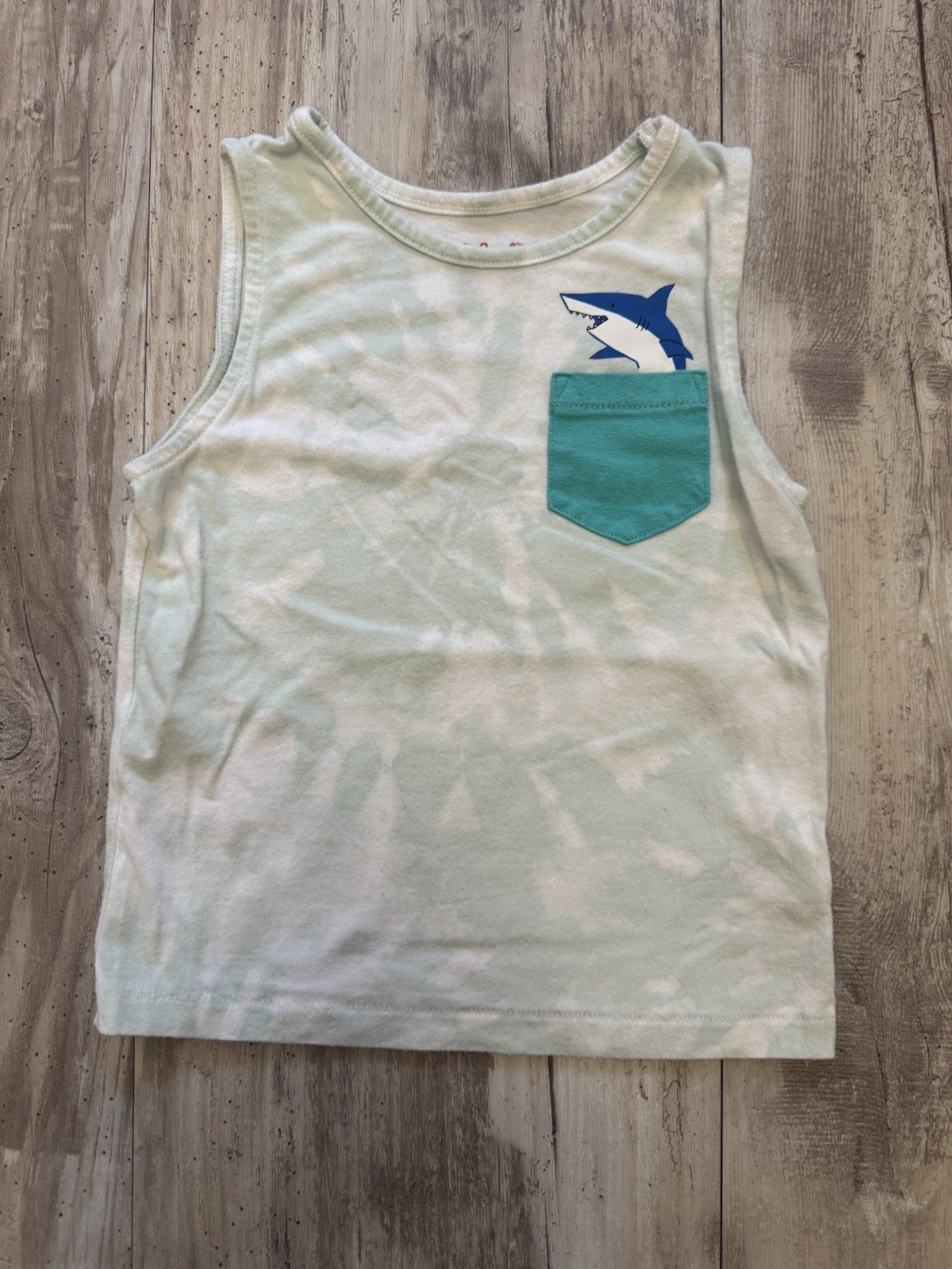Cat & Jack Toddler Tank Tie Dye Shark Pocket 18M Summer