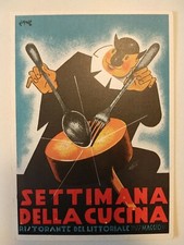 PIQUILLO BOLOGNA CARTOLINA PUBBLICITARIA SETTIMANA DELLA CUCINA 1935