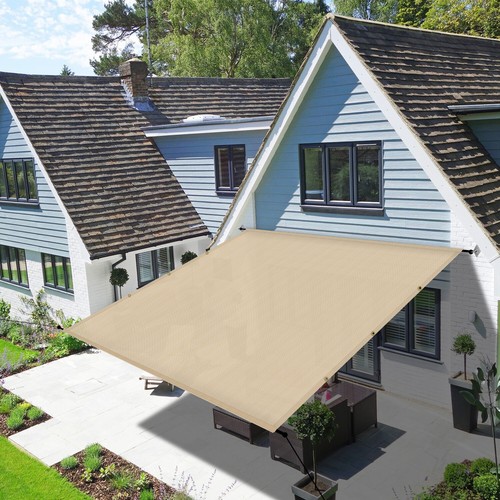 9-12FT Pergola Canopy Cover Beige Sail Shade Porch Patio Outdoor Replacement Rod - Imagen 6 de 13