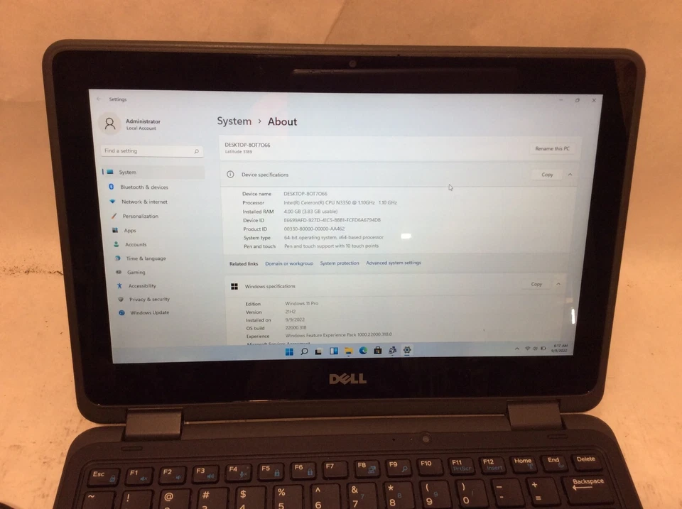 Dell Latitude 3189 11.6" 2-in-1 Touch Laptop Celeron 4GB 64GB SSD Windows 11 !! - Image 3 of 4