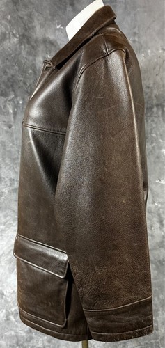 Field Gear Mens Heavy Pebbled Leather Longer Jacket sz M (14943) - Picture 4 of 17