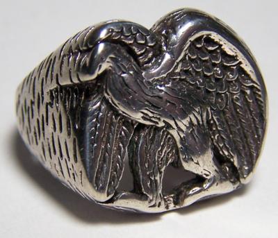 DELUXE UNITED WE STAND EAGLE BIKER RING #BR63 MENS WOMENS jewelry SILVER eagles