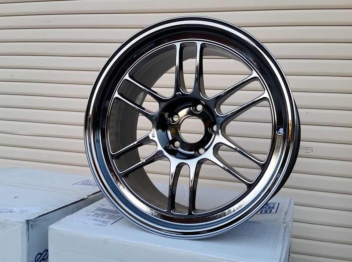 Enkei RPF1 18x10.5 5x114.3 +15 wheels rims SBC black chrome TAX