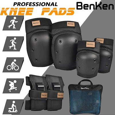 BenKen 6Pcs Set Knee Elbow Adult Teens Kids Skateboard Safety Protective Gear 