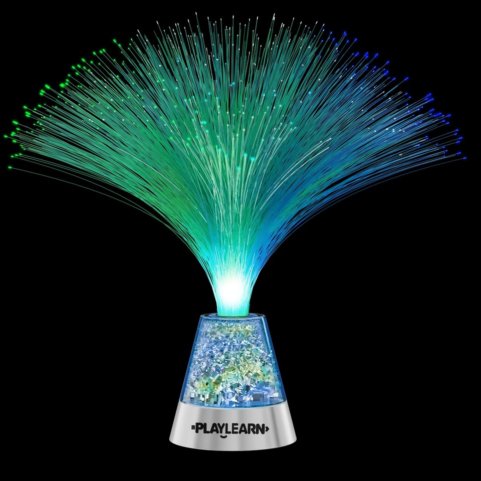 Playlearn 14” LED Fiber Optic Lamp with Remote USB/Battery Powered