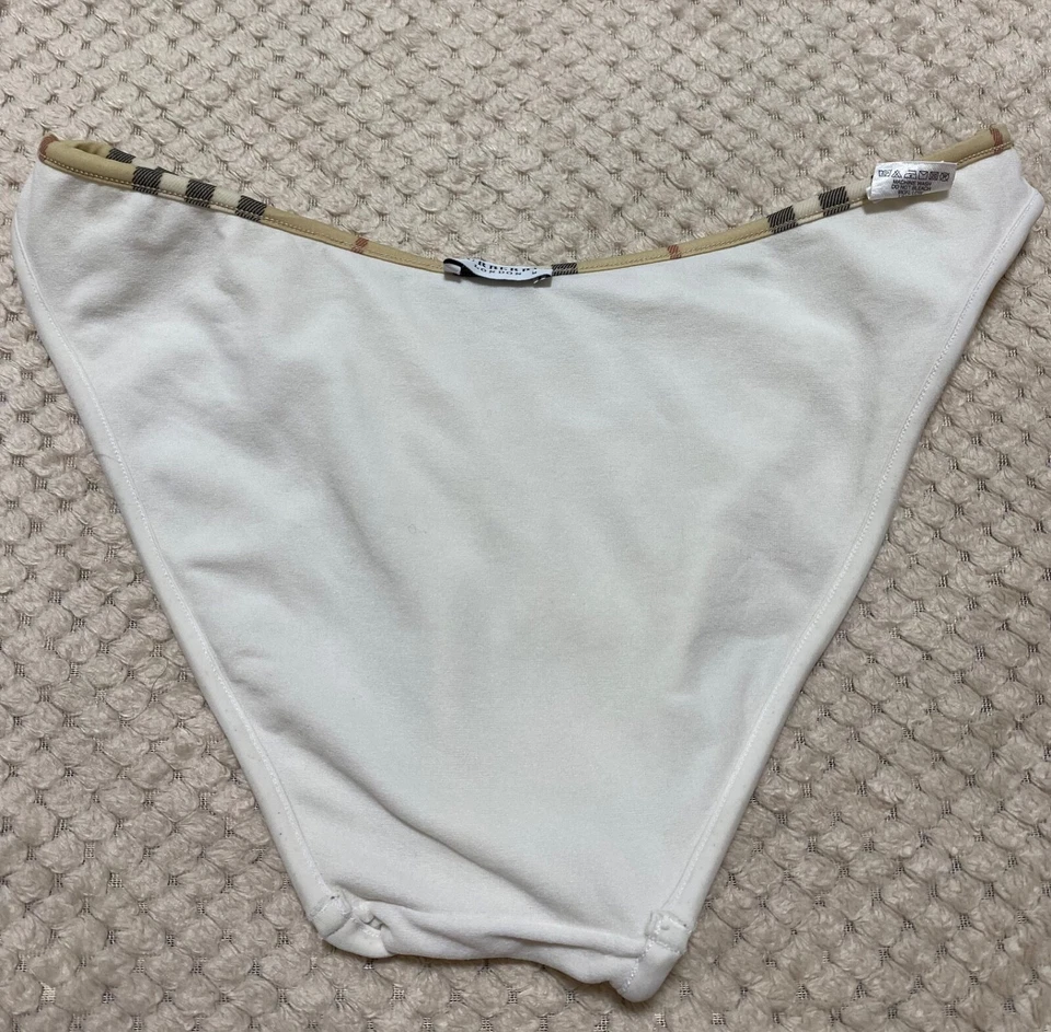 Parte inferior de bikini Burberry talla M blanco a cuadros Nova Foto 4 de 4