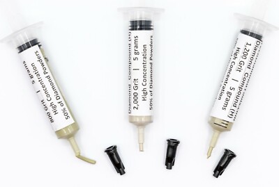 Diamond Paste Kit of 3 Syringes 800 1200 2000 Grit x 5 gr (H) 50% Concentration