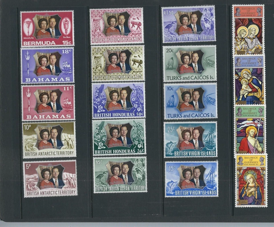 British Common Wealth / Queen Elizabeth Silver Wedding  Anniversary Stamps . MNH - Image 4 of 4