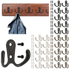 10/20pcs Heavy Duty Double Prong Coat Hooks Home Office Wall Mounted Hat Clothes