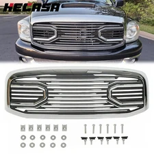For 06-09 Dodge RAM 2500 3500 06-08 1500 Front Hood Chrome Big Horn Grille+Shell