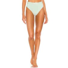 NEW WeWoreWhat Emily Bottoms Belted Aqua Foam Size Small High Waist Rise