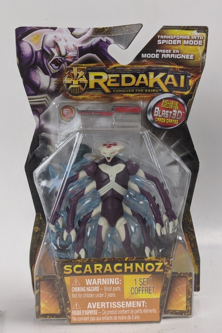 Redakai Scarachnoz Tractor Blast Action Figure & Blast 3D Card New