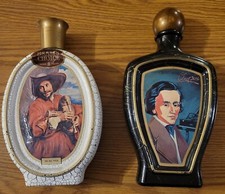 2 Vintage Jim Beam Collectors Edition Decanter Bottles - The Bag Piper & Chopin