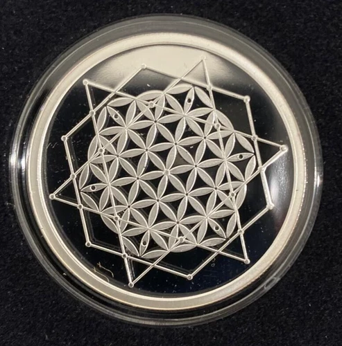 2021 1oz silver Flower of Life Tetrahedron Proof  Sacred Geometry Series