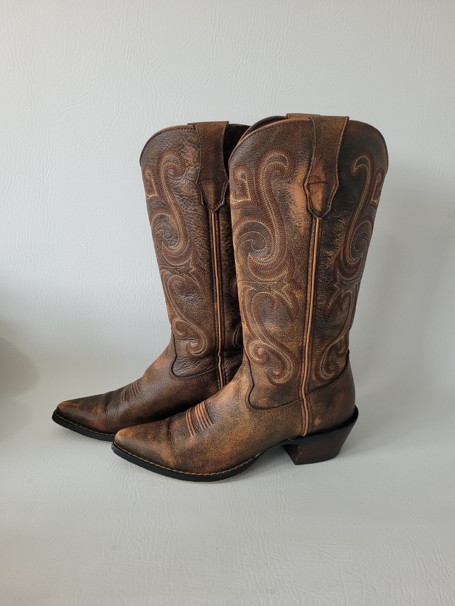 Durango RD3593 Crush Western 13” Cowboy Brown Leather Men’s Boots Size 8.5 Durango Mens Westward Western Prairie Brown Leather Cowboy  main image 4
