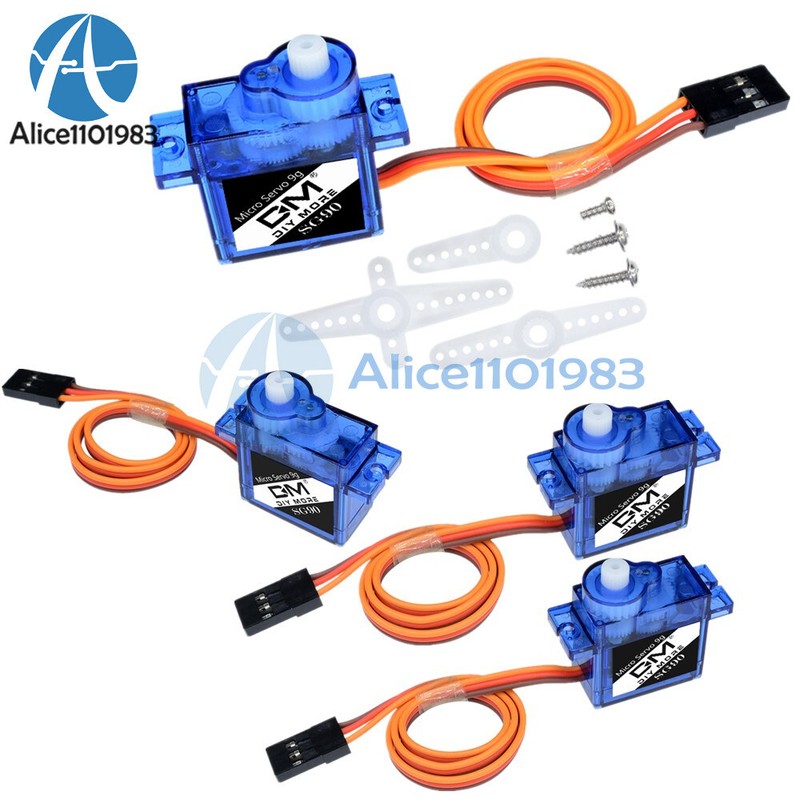 4PCS Micro RC Servo Motor Mini Gear 9G SG90 For RC Helicopter Airplane Boat Car
