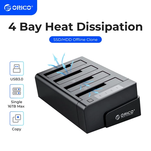 ORICO USB3.0 to SATA 4 Bay Hard Drive Docking Station for 2.5/3.5'' HDD SSD - Picture 1 of 7